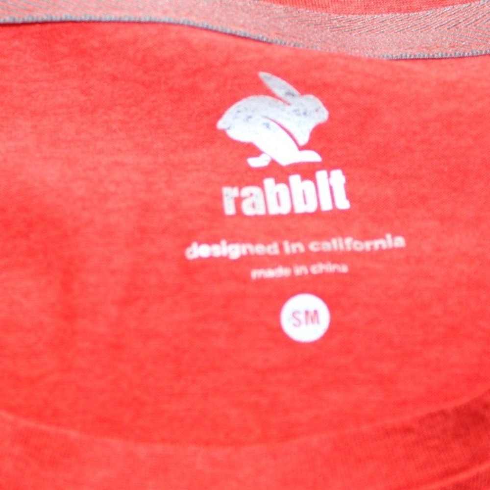 Running Rabbit EZ Tee Short Sleeve Shirt Mens Small Cherry Tomato Performance - Picture 3 of 3